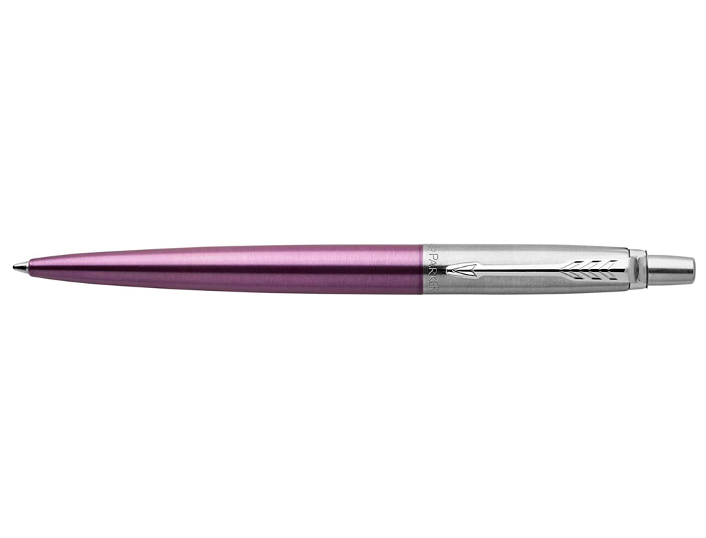 PARKER - Bolígrafo Jotter Core Violeta CT Retráctil Acero Inoxidable (Ref.1953190)