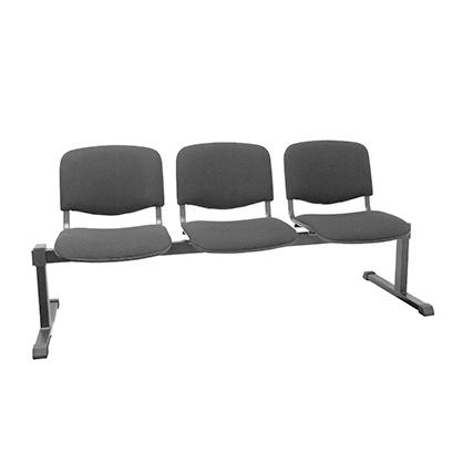 PIQUERAS Y CRESPO - BANCADA POZOCAÑADA 3 PLAZAS ASIENTO Y RESPALDO TAPIZADOS ARAN NEGRO (Ref.B3ARAN840)