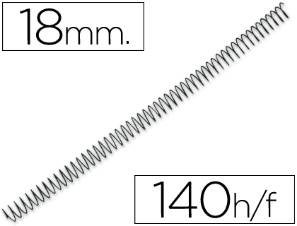 Q-CONNECT - ESPIRAL METALICO 56 4:1 18MM 1,2MM CAJA DE 100 UNIDADES (Ref.KF04419)