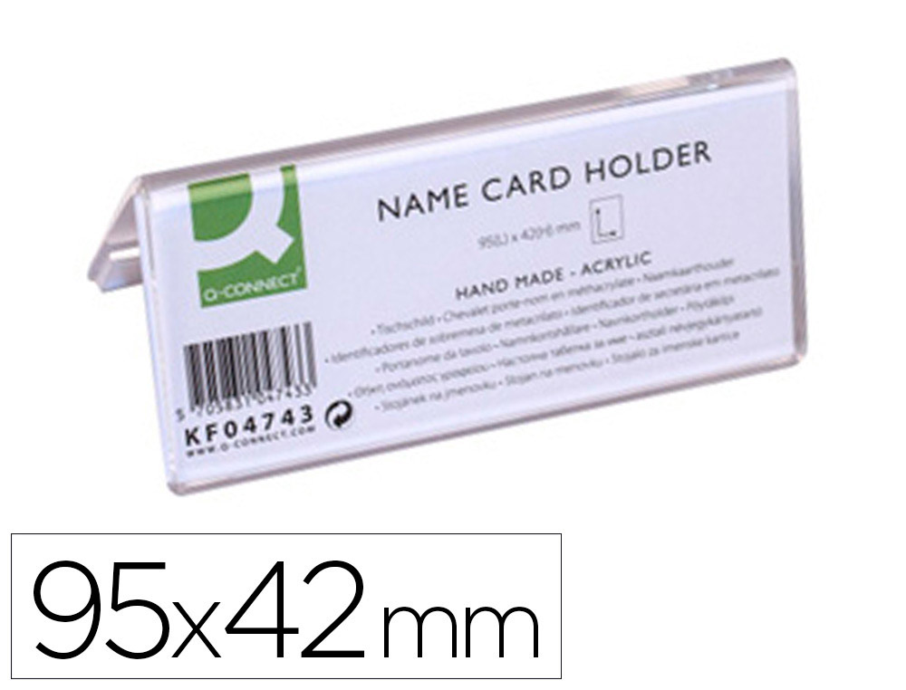 Q-CONNECT - IDENTIFICADORES SOBREMESA METACRILATO TAMAÑO 95X42 MM 5730 (Ref.KF04743)