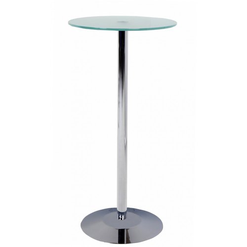 ROCADA - MESA DE CENTRO MEETING ESTRUCTURA CROMADA TABLERO CRISTAL TEMPLADO ALTURA 100 CM DIAMETRO 50 CM (Ref.3008AP05)