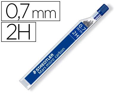 STAEDTLER - MINAS MARS MICRO GRAFITO 0,7mm "2H" TUBO 12unid. (Ref.250 07-2H)