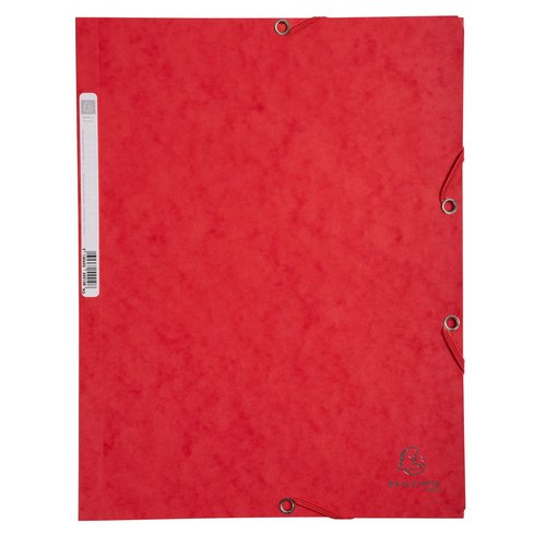 EXACOMPTA - Carpeta C/Gomas 3 sol.,cart.lustrada 400gr,24x32cm para A4,cap.250h.80gr ro vivo (Ref.55505E)