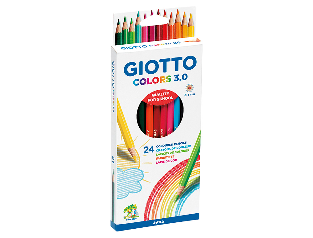 GIOTTO - Estuche 24 lápices de colores mina Ø3,0mm. Colors 3.0 (Ref.276700)