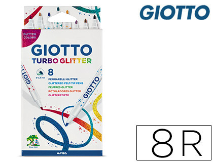GIOTTO - ROTULADOR TURBO GLITTER PURPURINA CAJA DE 8 UNIDADES (Ref.425800)