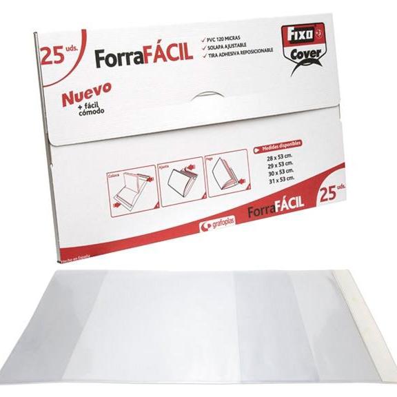 GRAFOPLÁS - FORRALIBROS AJUSTABLE FIXO PVC TRANS.120µ 290x530 mm (Ref.1009200)