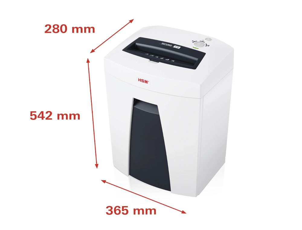 HSM - DESTRUCTORA DE DOCUMENTOS SECURIO C18 CAPACIDAD DE CORTE 9 H EN PARTICULAS DESTRUYE GRAPAS CLIPS Y TARJETAS (Ref.1913121)