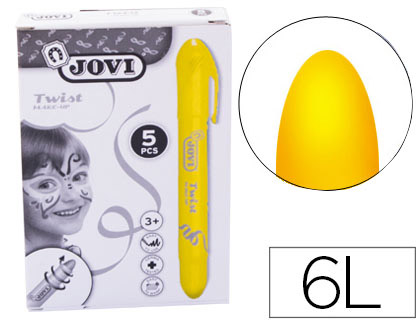 JOVI - Barra de Maquillaje TWIST MAKE-UP AMARILLO CAJA DE 5 UNIDADES (Ref.19102)