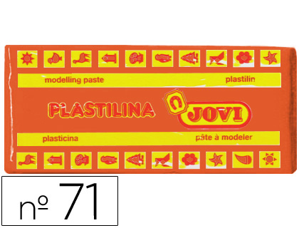 JOVI - PLASTILINA 71 NARANJA -UNIDAD -TAMAÑO MEDIANO (Ref.71-04)