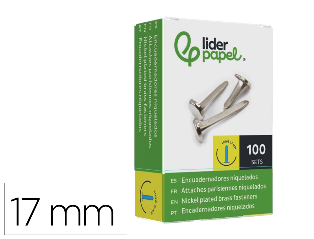 LIDERPAPEL - ENCUADERNADORES N.2 17 MM CAJA DE 100 (Ref.FS10)