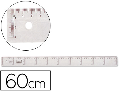 LIDERPAPEL - REGLA 60 CM PLASTICO CRISTAL (Ref.RG07)