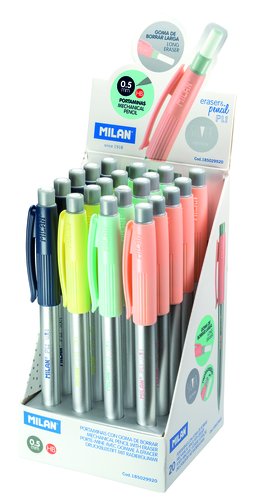 MILAN - PORTAMINAS PL1 SILVER 0,5 mm EXPOSITOR de 20 (Ref.185029920)