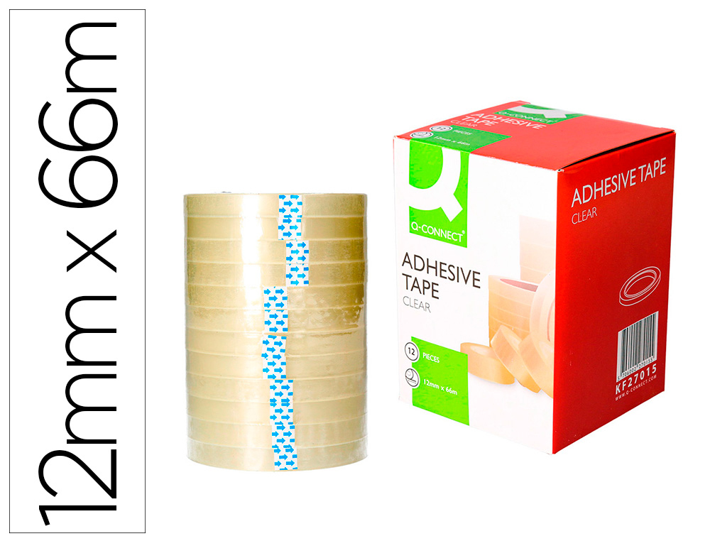 Q-CONNECT - CINTA ADHESIVA 66 MT X 12 MM (Ref.KF27015)