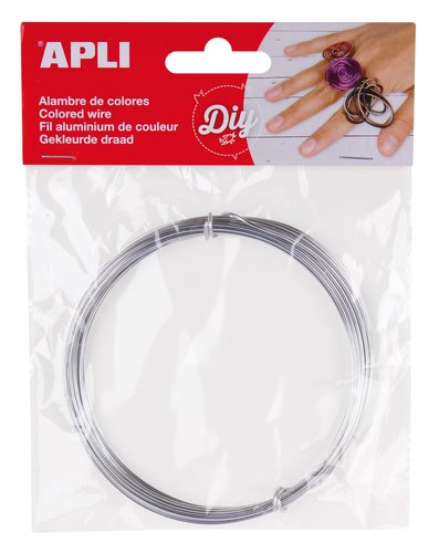APLI - Bolsa 5M. ALAMBRE DE ALUMINIO PLATA 1,5MM. Ø (Ref.14095)