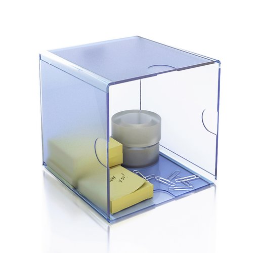 ARCHIVO 2000 - Cubo organizador Azul transparente 155x155x155 mm (Ref.6701AZTP)