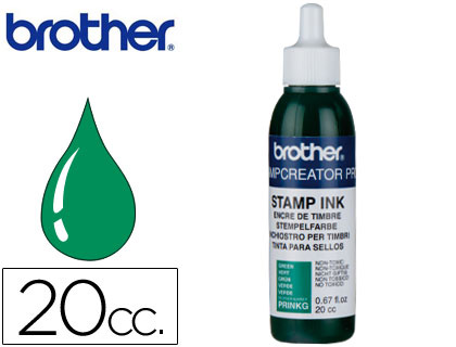 BROTHER - TINTA PARA REENTINTADO VERDE 20 CC PARA SELLOS AUTOMATICOS (Ref.PRINKG)