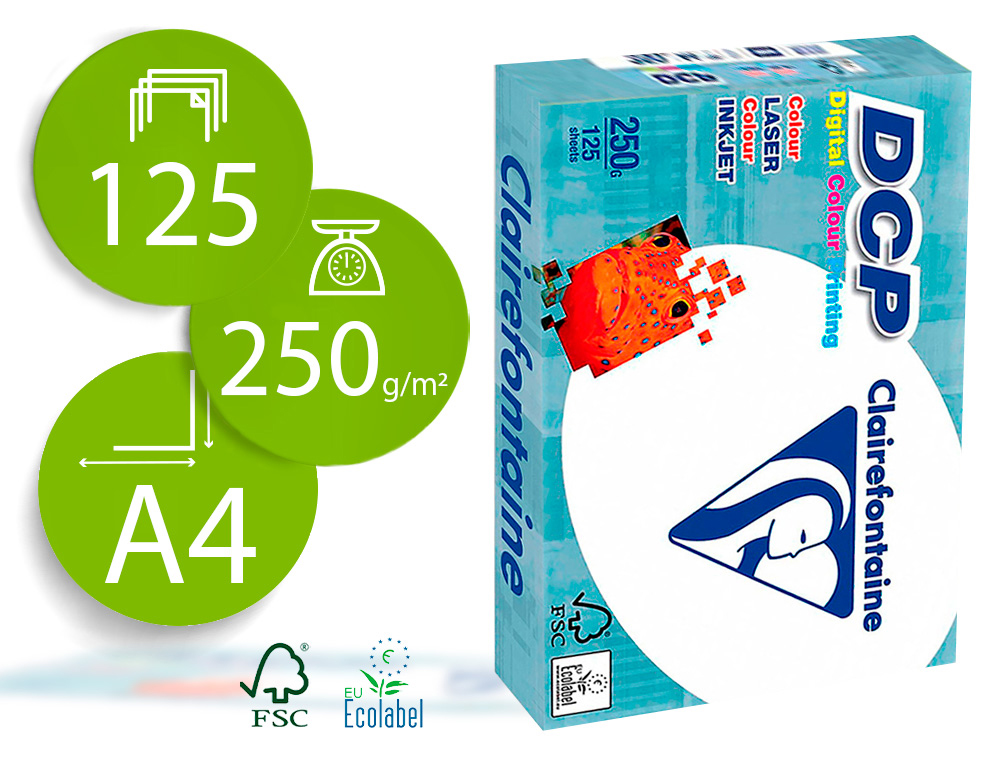 DCP - Papel impresión Láser Color 125 Hojas A4 250 Gr (Ref.1857P)