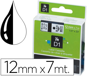DYMO - Cinta 12mmx7m Negro/blanco (Ref.S0720530)