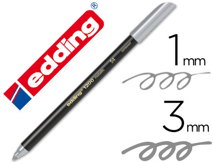 EDDING - Rotulador 1200 plata Punta fibra (Ref.1200-54)
