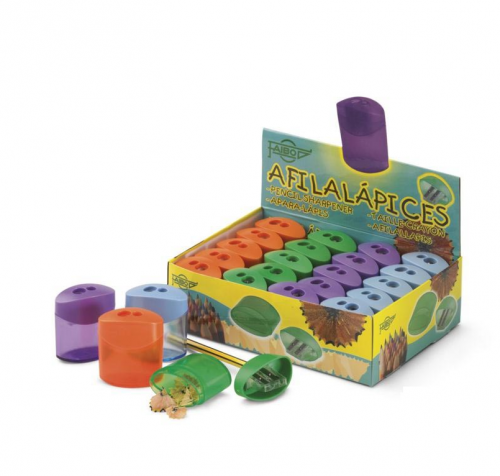 FAIBO - Sacapuntas/Afilalapices DOBLE CON DEPOSITO EXPOSITOR DE 20 (Ref.2102)