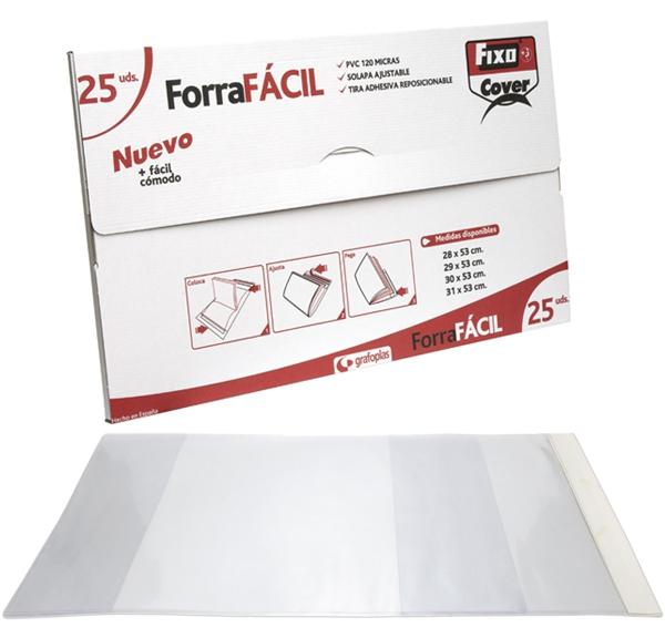 GRAFOPLÁS - FORRALIBROS AJUSTABLE FIXO PVC TRANS.120µ 300x530 mm (Ref.1009300)