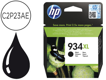 HP ( HEWLETT PACKARD ) - Cartuchos ORIGINALES Inyección De Tinta 934XL Negro (Ref.C2P23AE#BGY)
