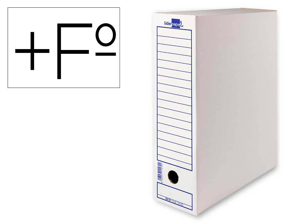 LIDERPAPEL - Caja archivo definitivo carton folio prolongado 388x275x116 mm 340 g/m2 (Ref. DF22)