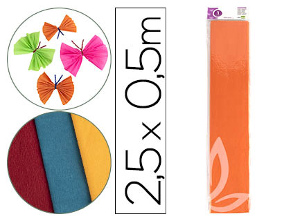 LIDERPAPEL - PAPEL CRESPON 50 CM X 2.5M 34G/M2 NARANJA CLARO (Ref.CP19)