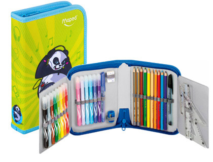 MAPED - PLUMIER ESCOLAR PANDA CON CREMALLERA CONTINE 32 PIEZAS (Ref.967810)