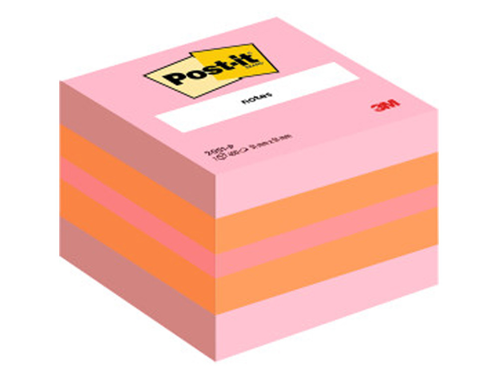 POST-IT - Cubo notas adhesivas 400h Rosa 51x51mm (Ref.FT510091737)