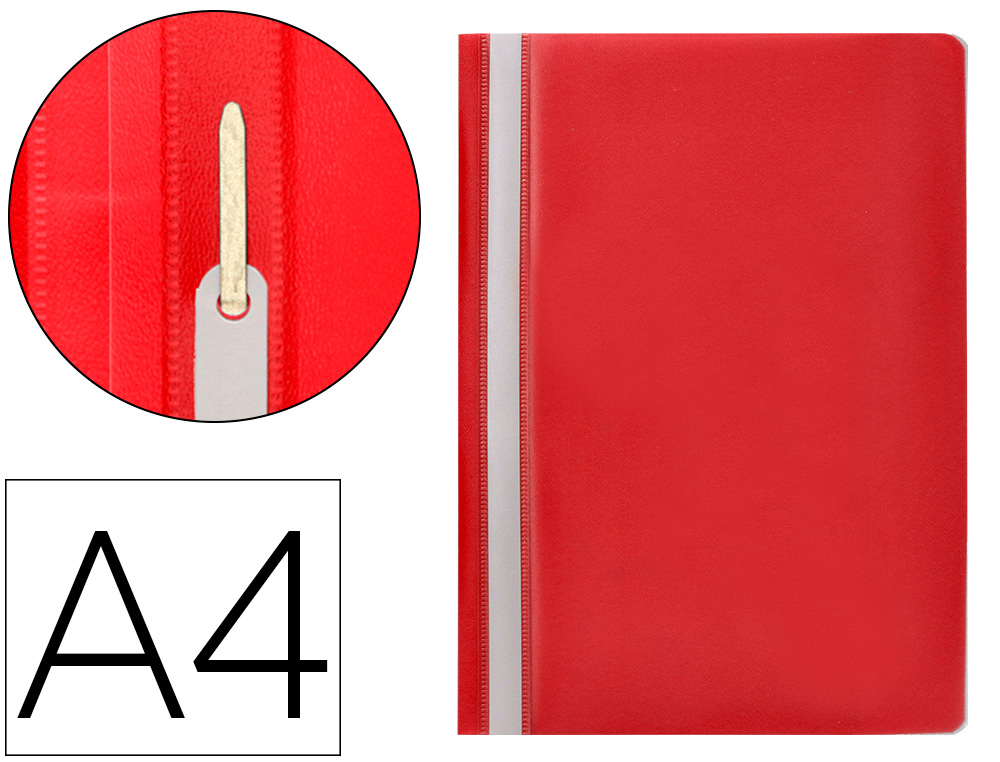 Q-CONNECT - CARPETA DOSSIER FASTENER PLASTICO DIN A4 ROJA (Ref.KF01455)