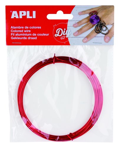 APLI - Bolsa 5M. ALAMBRE DE ALUMINIO ROJO 1,5MM. Ø (Ref.14097)