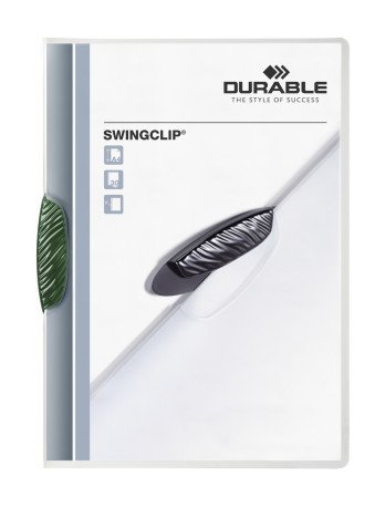 DURABLE - Dossiers clip Swingclip Capacidad 30 hojas A4 Verde Polipropileno (Ref.2260-05)