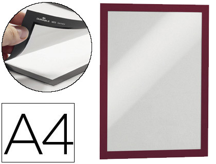 DURABLE - Marco autoadhesivo Magaframe 2ud A4 Rojo 4872-03 (Ref.279168)