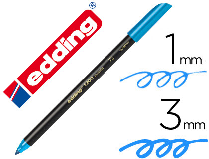 EDDING - ROTULADOR PUNTA FIBRA 1200 AZUL METALIZADO N 73 PUNTA REDONDA 1-3 MM (Ref.1200-73)