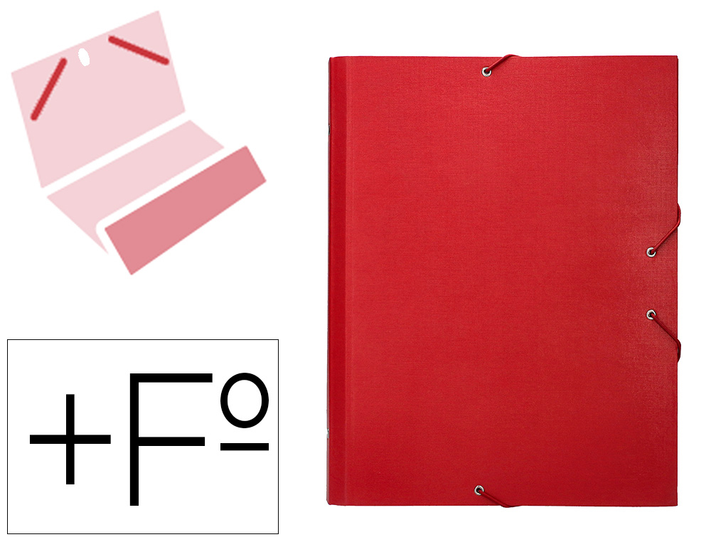 LIDERPAPEL - CARPETA CLASIFICADORA 12 DEPARTAMENTOS FOLIO PROLONGADO Cartón FORRADO ROJA (Ref.CS03)
