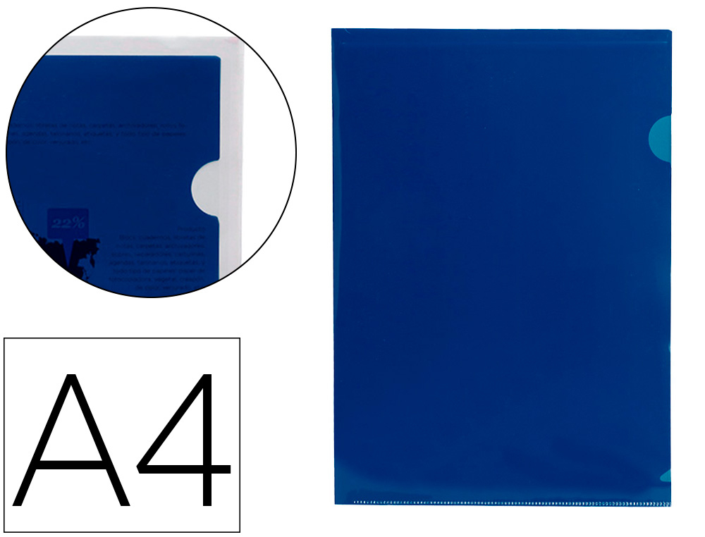 LIDERPAPEL - CARPETA DOSSIER UÑERO 44002 POLIPROPILENO DIN A4 AZUL 20 HOJAS (Ref.BL09)