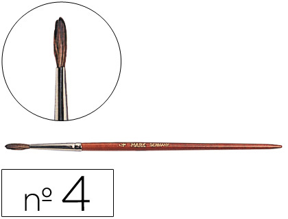 LIDERPAPEL - PINCELES ACUARELA Nº 4 -VIROLA CROMADA PELO ENGOMADO (Ref.PI04)