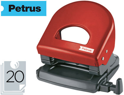 PETRUS - Taladro COLOR -ROJO -CAPACIDAD 20 HOJAS (Ref.62)