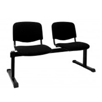 PIQUERAS Y CRESPO - BANCADA MONTIEL 2 PLAZAS ASIENTO Y RESPALDO TAPIZADOS ARAN NEGRO (Ref.B2ARAN840)