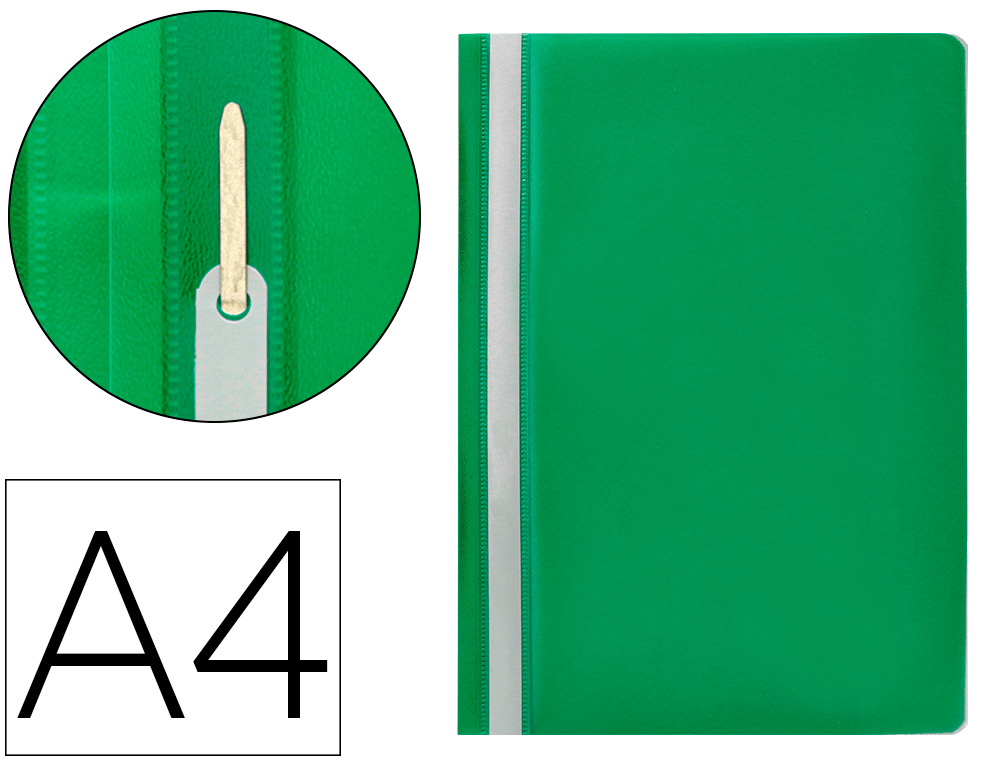 Q-CONNECT - CARPETA DOSSIER FASTENER PLASTICO DIN A4 VERDE (Ref.KF01456)