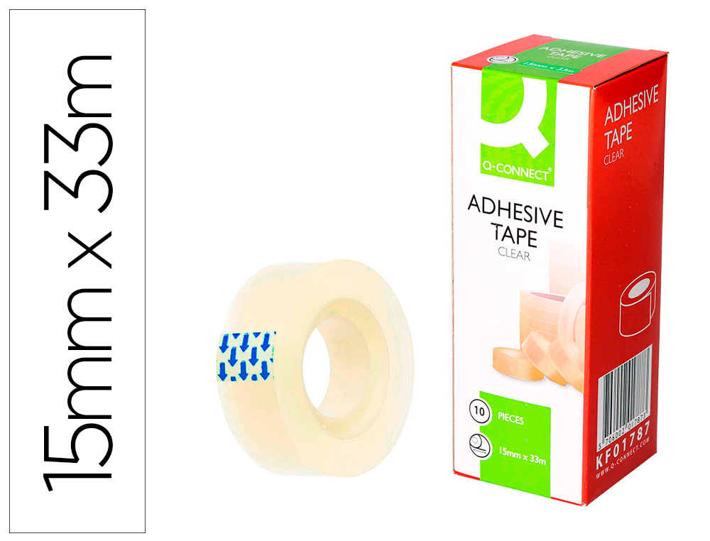 Q-CONNECT - CINTA ADHESIVA 33 MT X 15 MM (Ref.KF01787)