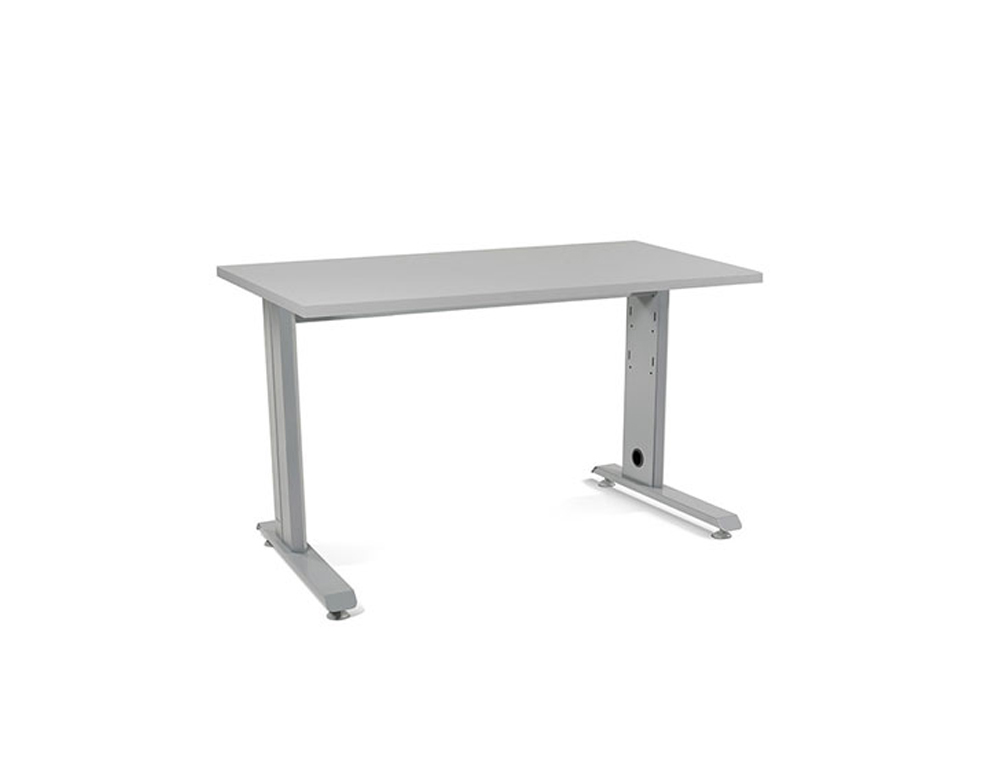 ROCADA - Mesa rectangular Serie Metal Estructura en forma de L 120x60cm Gris (Ref.2000AC02)