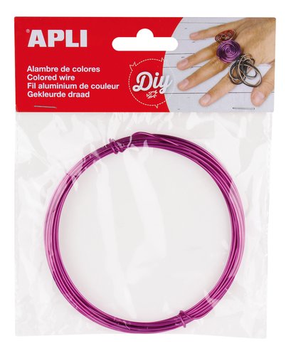 APLI - Bolsa 5M. ALAMBRE DE ALUMINIO ROSA 1,5MM. Ø (Ref.14099)