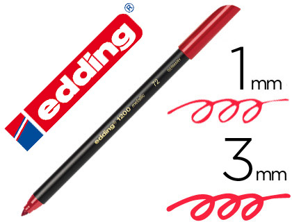 EDDING - ROTULADOR PUNTA FIBRA 1200 ROJO METALIZADO N 72 PUNTA REDONDA 1-3 MM (Ref.1200-72)