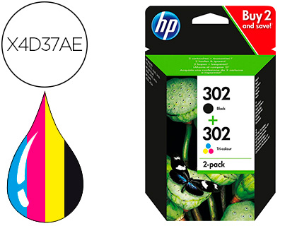 HP ( HEWLETT PACKARD ) - cartucho inyecc negro/3color 190/165p 302 ENVY 4520/OJet 3830/4650/DJet 3630 (Ref.X4D37AE)