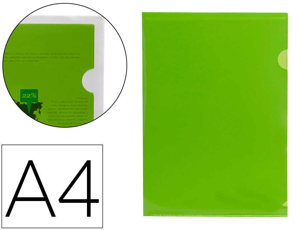 LIDERPAPEL - CARPETA DOSSIER UÑERO 44003 POLIPROPILENO DIN A4 VERDE 20 HOJAS (Ref.BL10)
