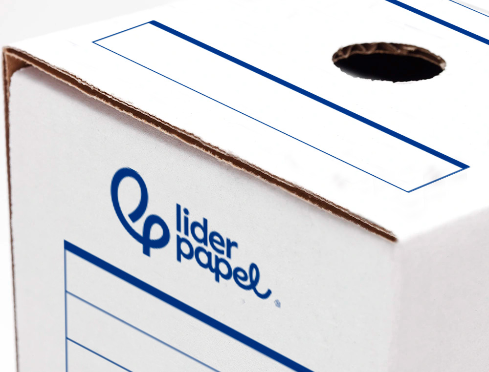 LIDERPAPEL - Caja Archivo Definitivo -A4 - Cartón Reciclado 325g/m2 - Lomo 100mm - Blanco 360x100x255mm (Ref. DF26)