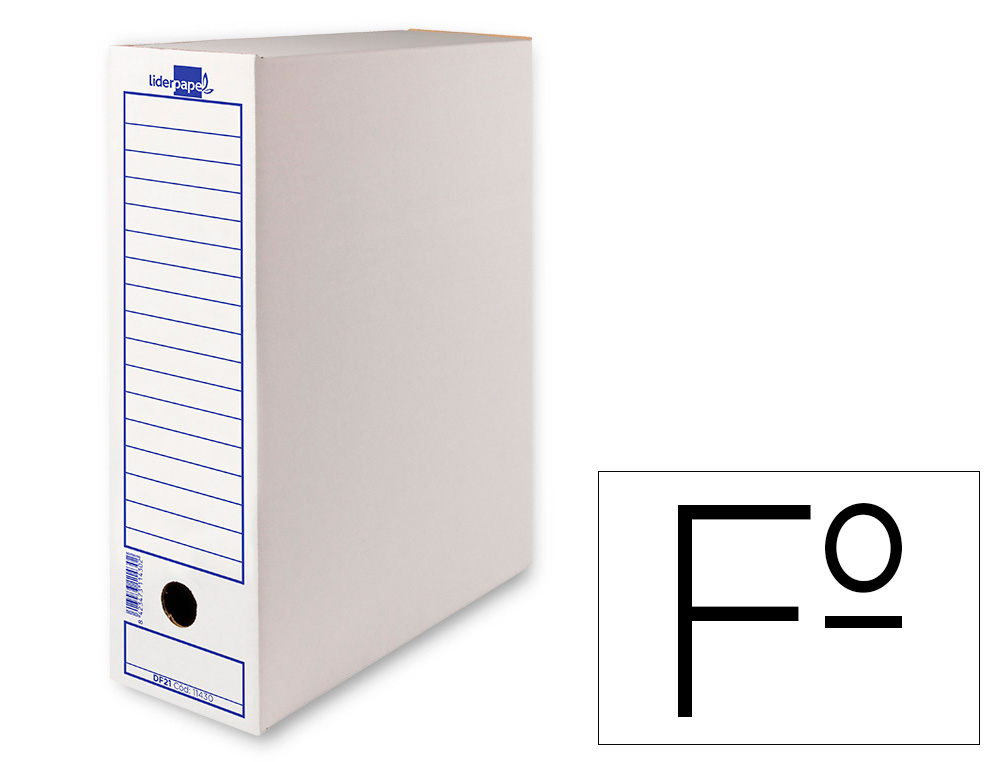 LIDERPAPEL - Caja archivo definitivo carton folio 365x251x100 mm 340 g/m2 (Ref. DF21)