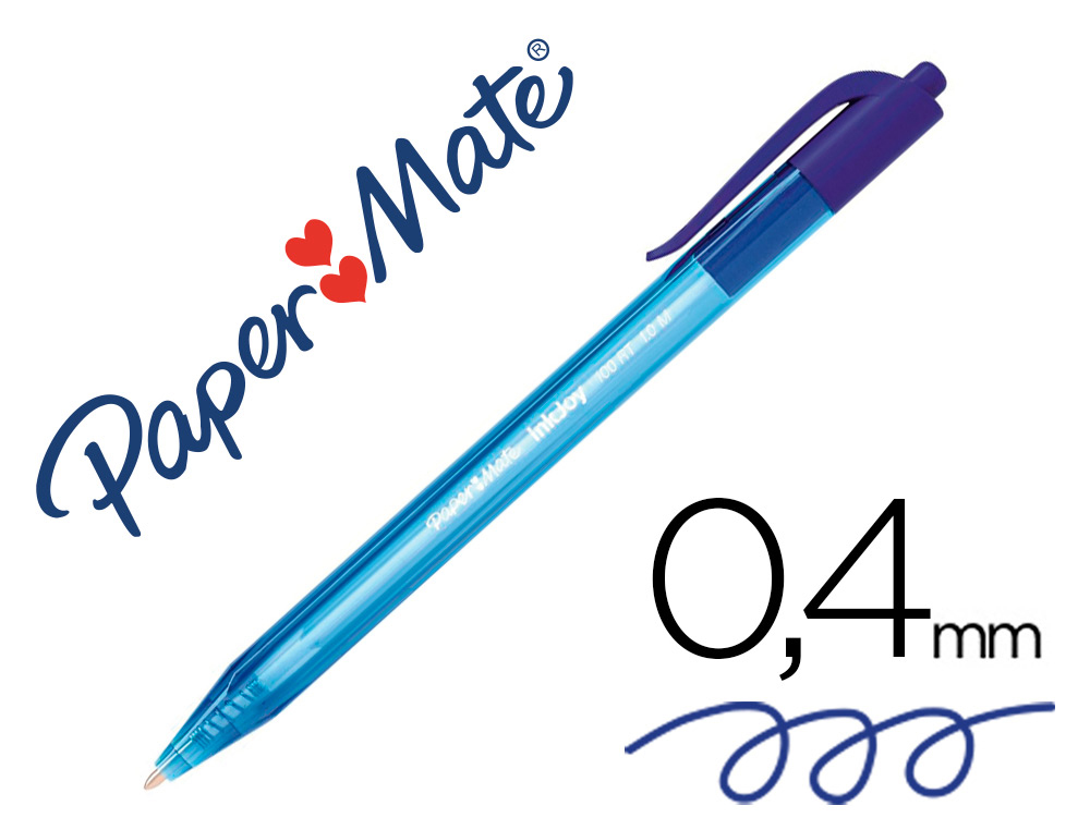 PAPER MATE - BOLIGRAFO INKJOY 100 RETRACTIL PUNTA MEDIA AZUL (Ref.S0957040)